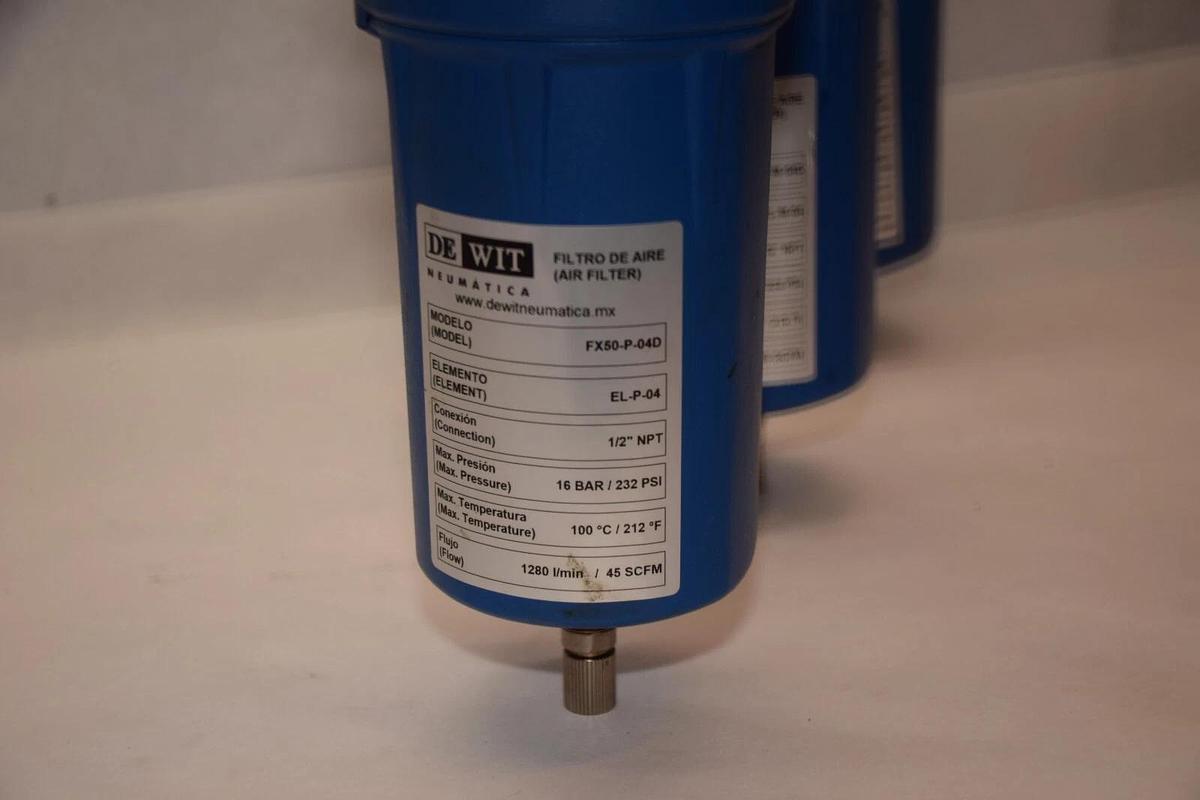 Used DEWIT NEUMATICA FX50-P-04D , FX50-M-04D , FX50-H-04D Air Filter Assembly