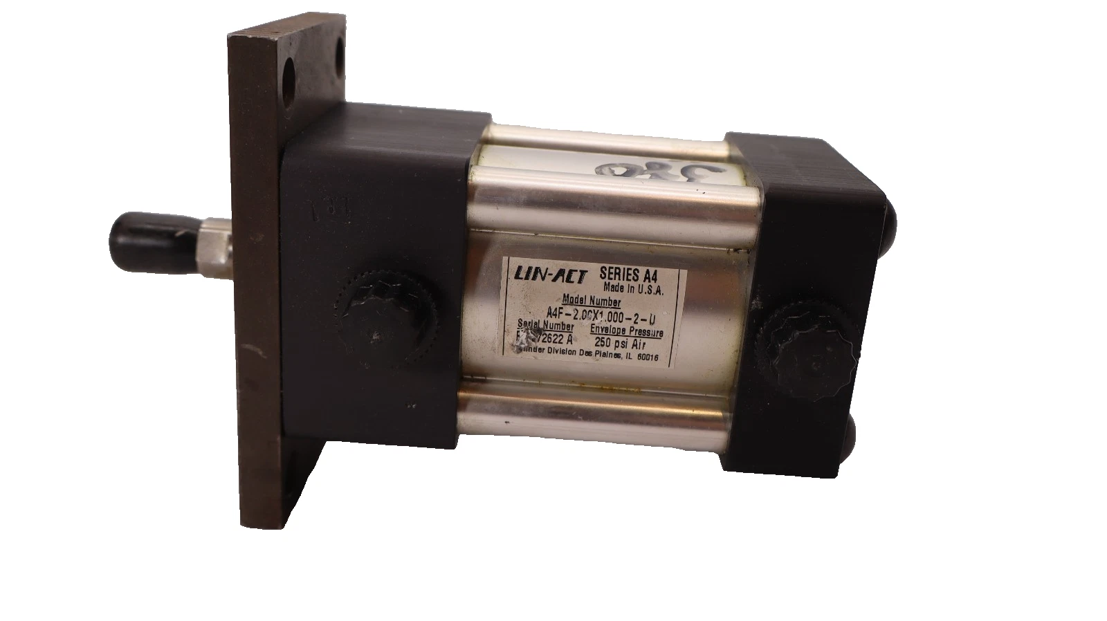 Lin-Act  Pneumatic Cylinder A4F-2.00X1.000-2-U 250psi Series A4 (New)