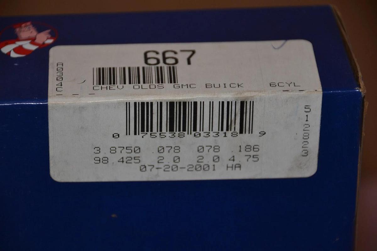 HASTINGS PISTON RINGS 667 6 CYL CHEVY GMC BUICK A0304C 512823 NEW