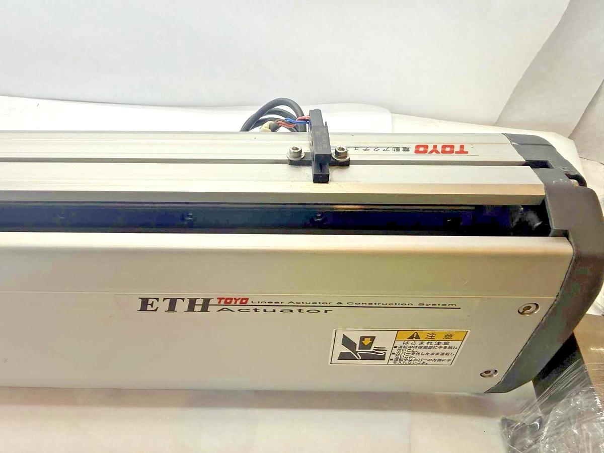 Used TOYO ETH Linear Actuator ETH14-L20-650-BC-T40-C4 ETH14 w/ Servo Motor 110v