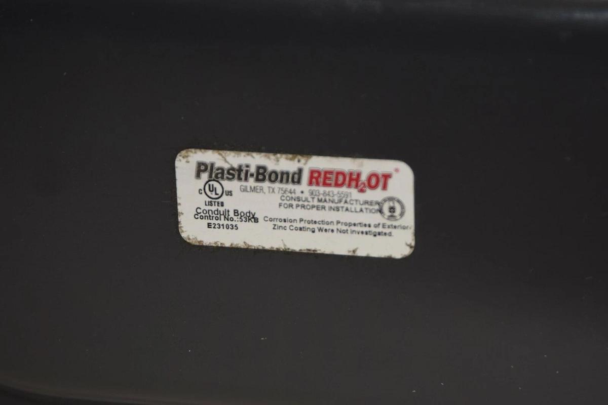 PLASTI-BOND E231035 Red H2OT appr 16" Length 3" Coated Conduit Body Straight NEW