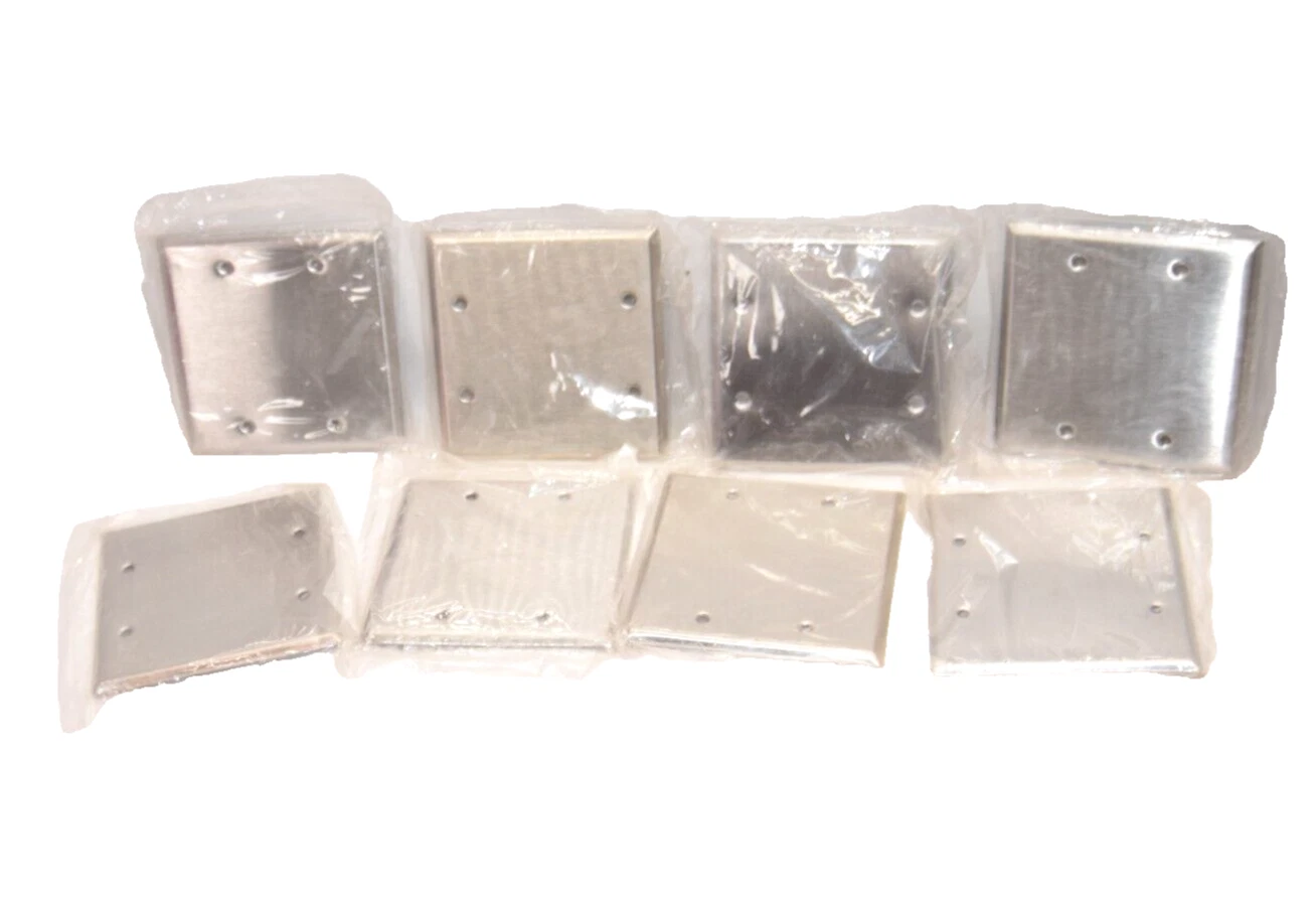 (NEW - Lot of 8) MULBERRY 50152 Blank Stainless Steel Wallplate