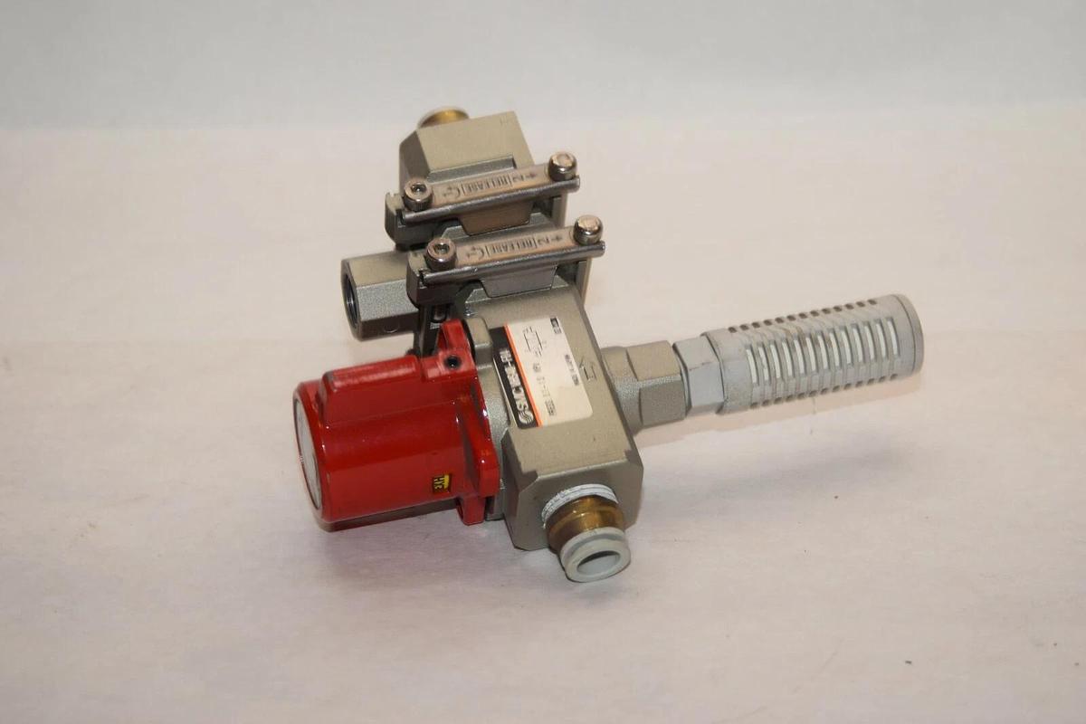 Used SMC VHS40-F04 0.1-1.0MPa Pneumatic Lock Out Shut Off Valve With Silencer