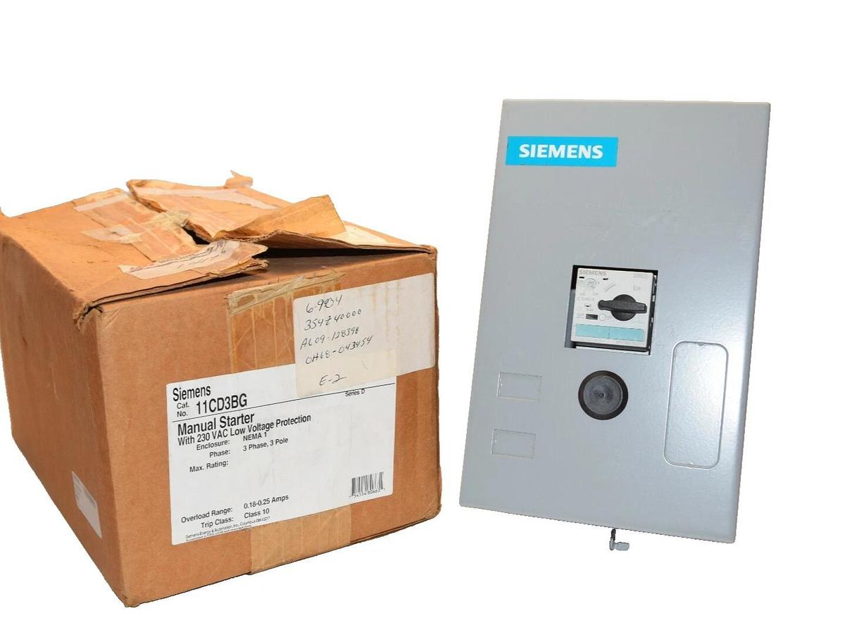 Siemens Starter 11CD3BG 3PH 3P 0.18-0.25A Manual Starter 230v (NEW)