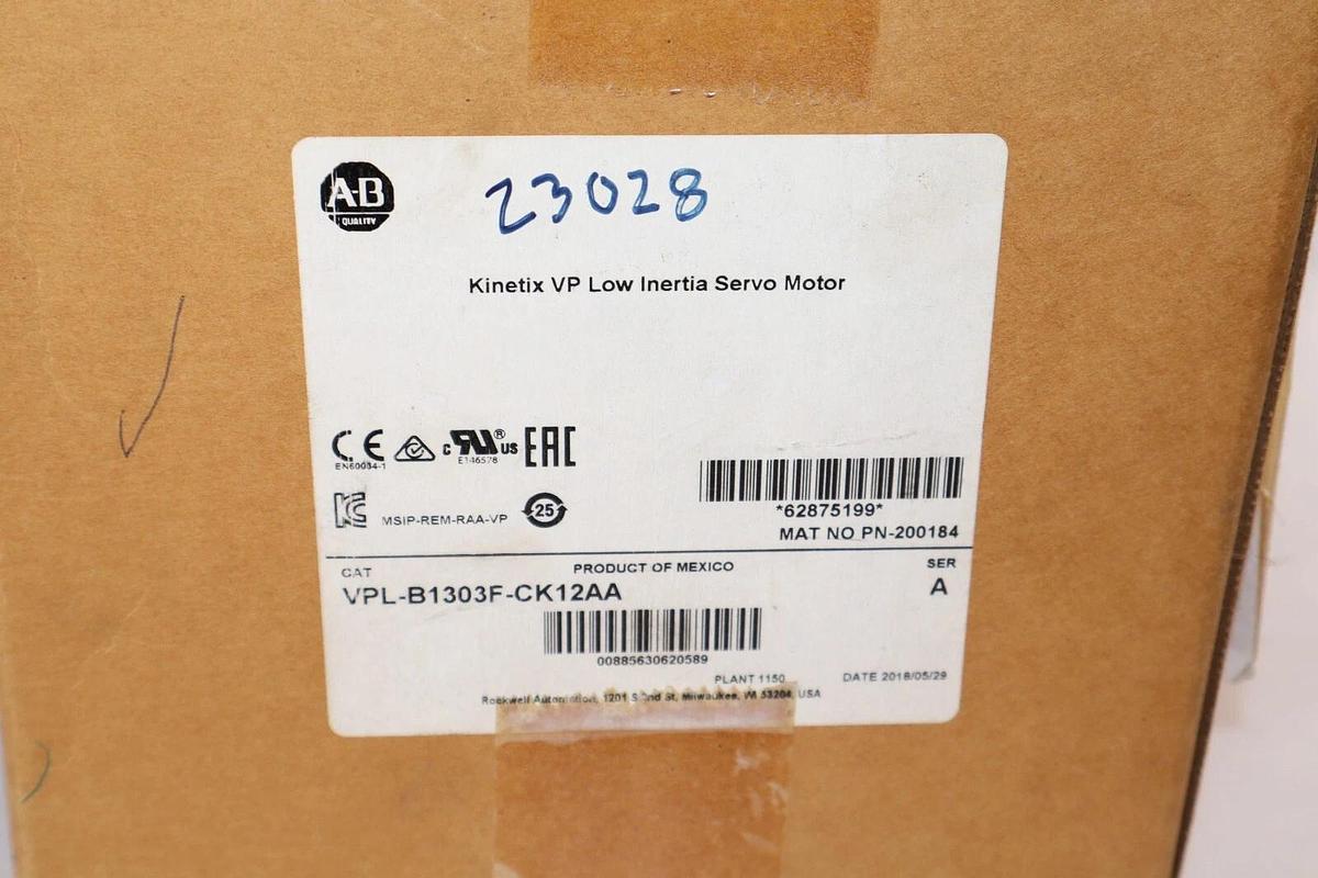 ALLEN BRADLEY Kinetix VP Servo Motor VPL-B1303F-CK12AA 3ph 2.82kw 3.78hp NEW