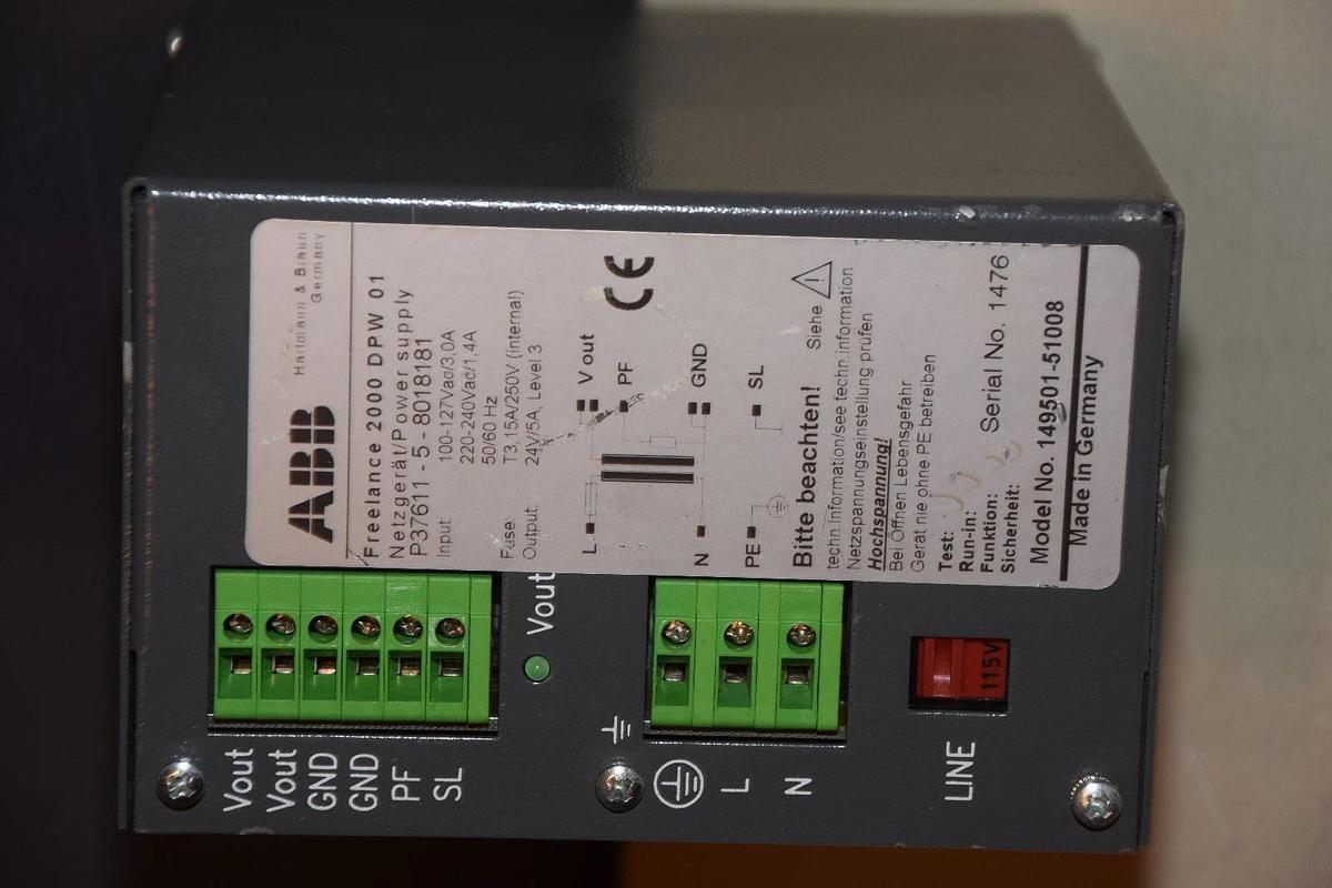 Used ABB FREELANCE 2000 DPW 01 P37611-5-8018181 149501-51008 POWER SUPPLY