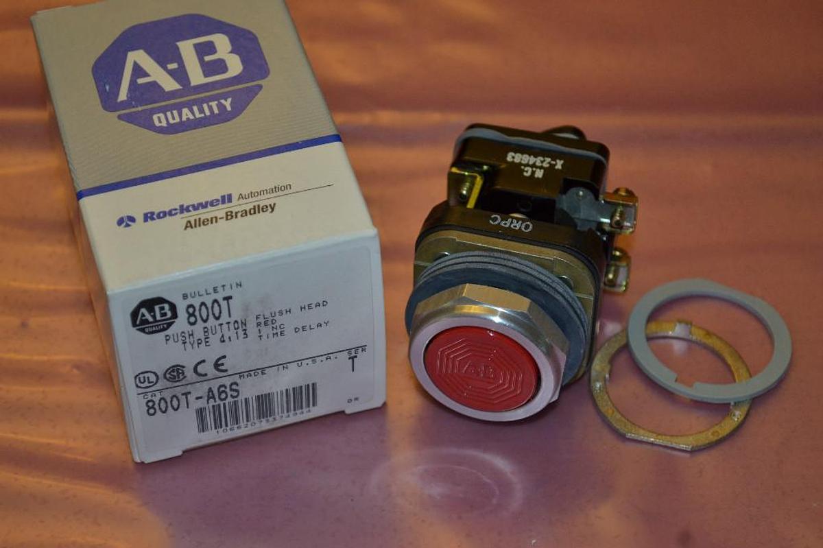 Allen Bradley Flush Head Push Button Pushbutton 800T-A6S 800T A6S 800TA6S NEW