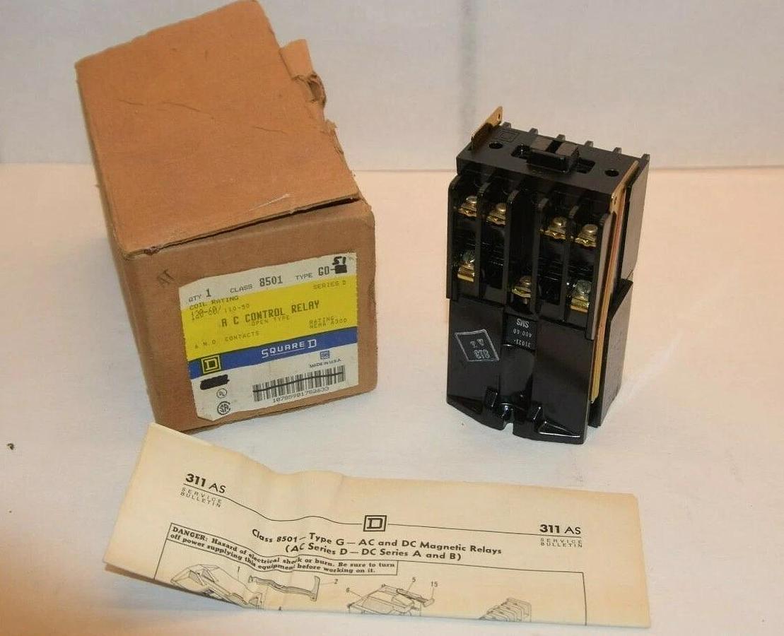SQUARE D 8501 G0-60 Series D 110/120V 50/60Hz AC Control Relay