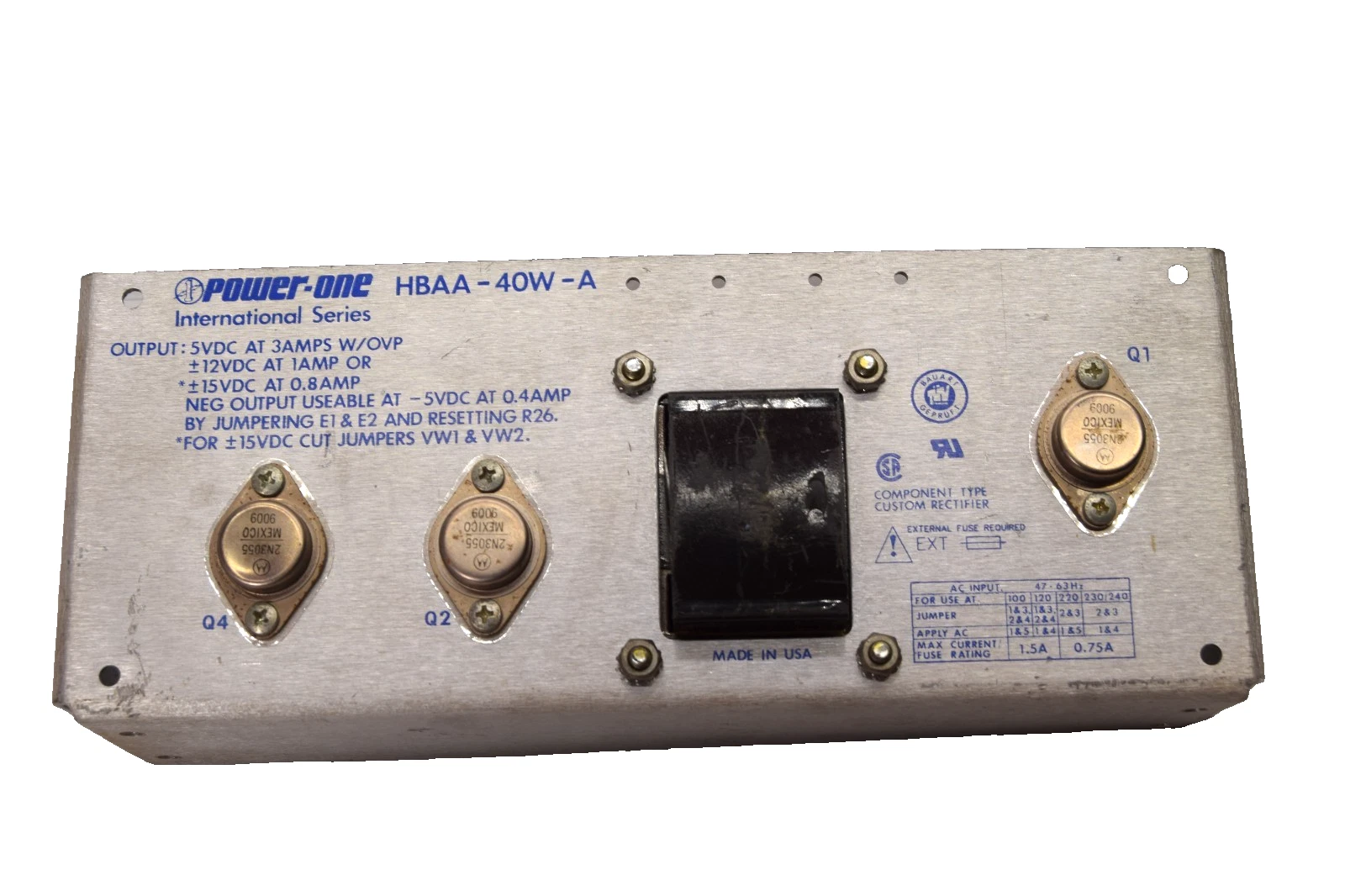 Used Power-One Power Supply  HBAA-40W-A International Series HBAA40WA