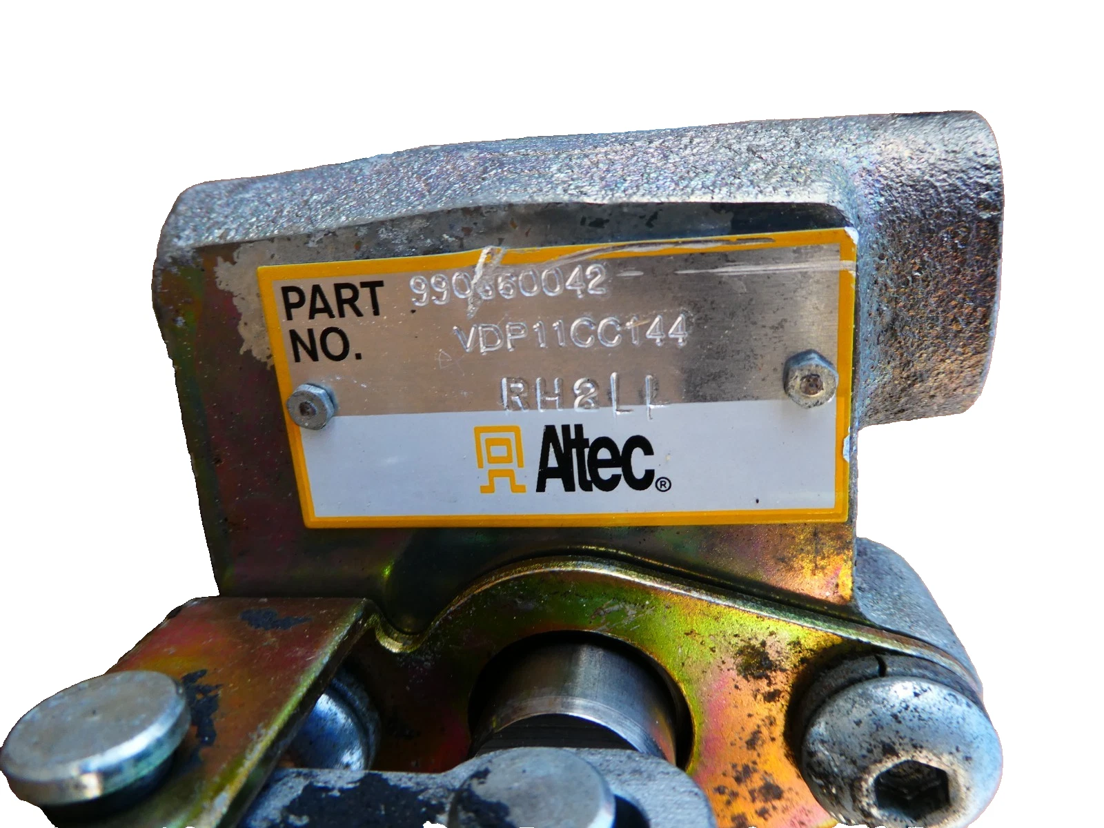 Used Altec 990660042, RH2LL Hydraulic Valve Block 2 Spool Manual lever Control Valve