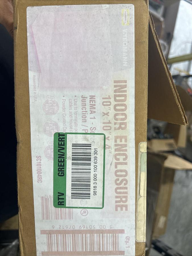 (NEW) HUBBELL B060403CH 6"x4"x3" Gray Electric Box Enclosure