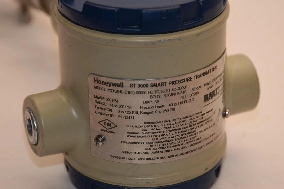 Honeywell ST3000 Smart Pressure Transmitter YSTG94L-E1G-00000-HC-TC-TG-F1-1C-XXX