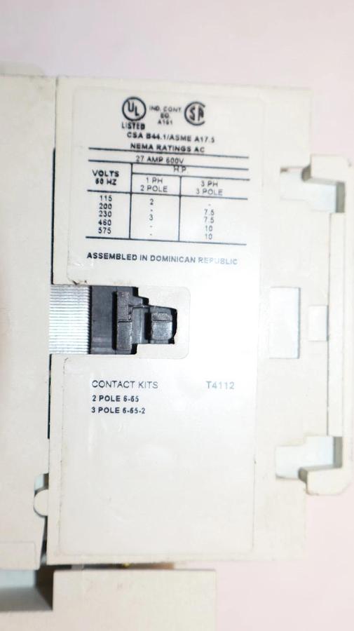 Eaton Starter AN16DN0 Size Sz 1 600V 27A 27 Amp Coil:120v USA