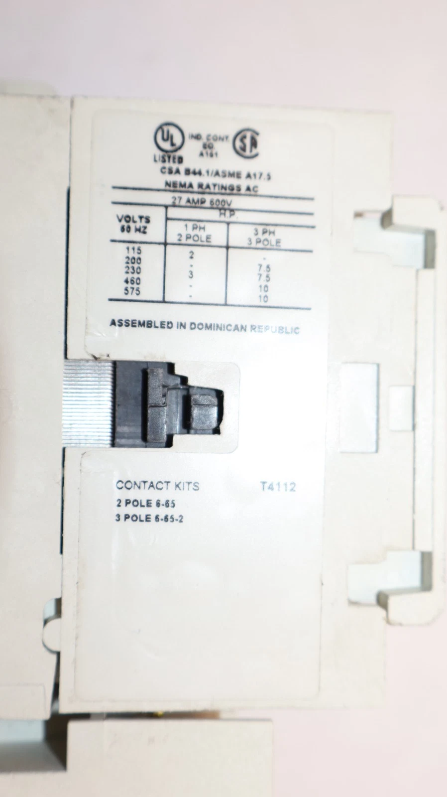 Eaton Starter AN16DN0 Size Sz 1 600V 27A 27 Amp Coil:120v USA