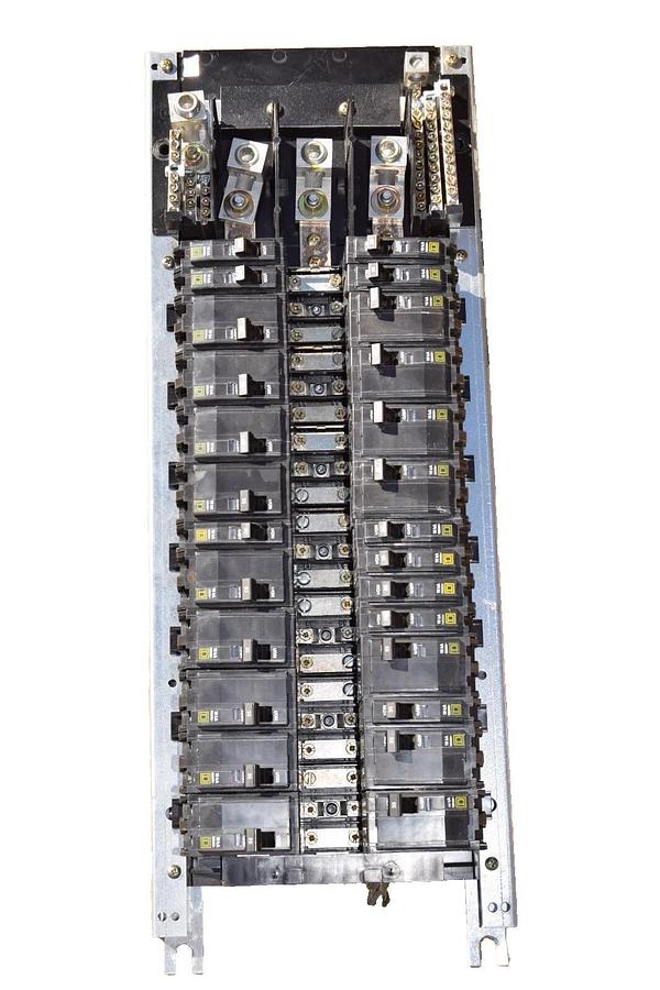 Used Square D 42 Circ 225A Main Lug Panelboard Interior NQOM442L225GSA 3ph 20a & 30a