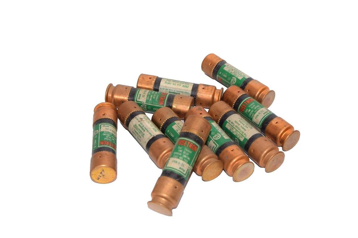 Fusetron FRN-R-35 , FRNR35 35A Amp Time Delay Fuse (New - Lot of 10)