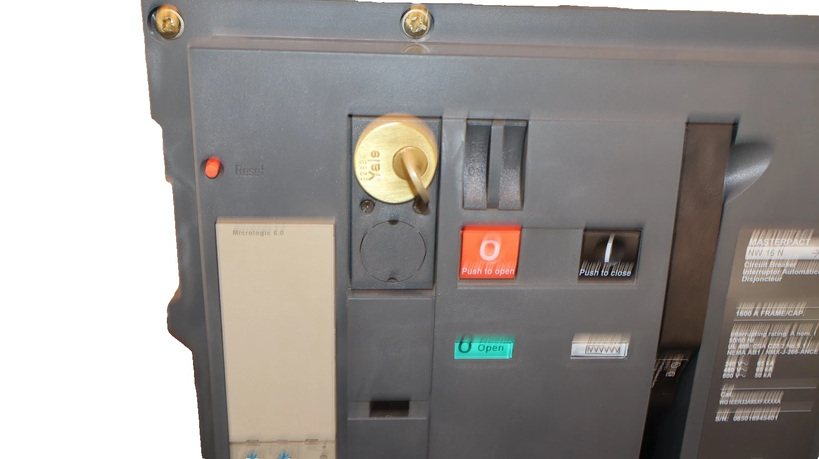 Refurbished Square D Breaker Masterpact NW16N 1600A Micrologic 5.0 WG1EER33A9SXFXXXXA 1600 A