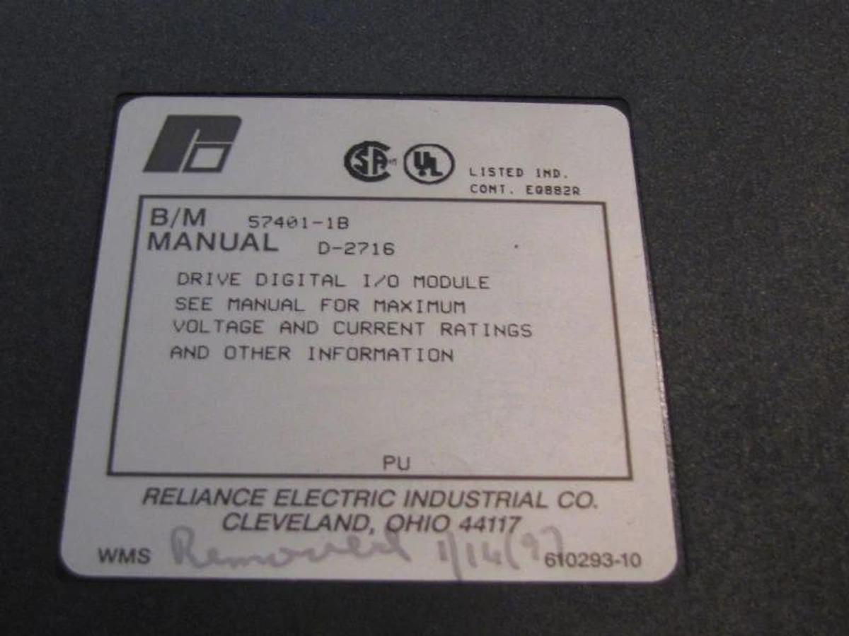 Used RELIANCE Drive Digital I/O  57401 57401-1B 574011B