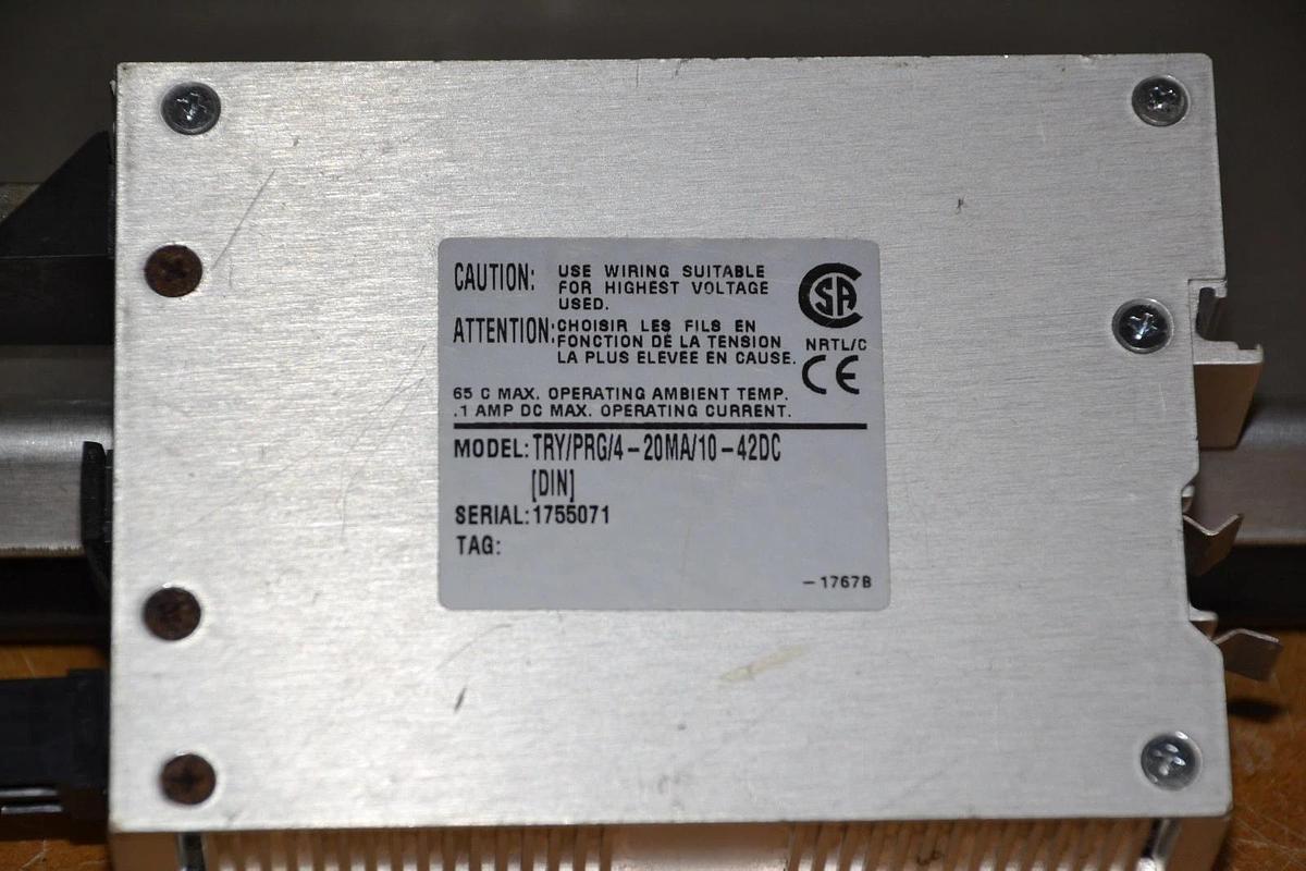 Used MOORE INDUSTRIES PROGRAMMABLE ISOLATED TEMP TRANSMITTER TRY/PRG/4-20MA/10-42DC