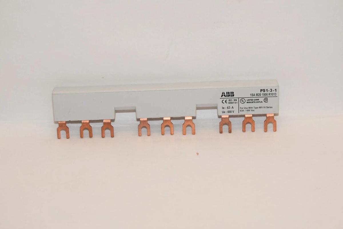 (NEW - Lot of 2) ABB PS1-3-1 MS116 63A Busbar