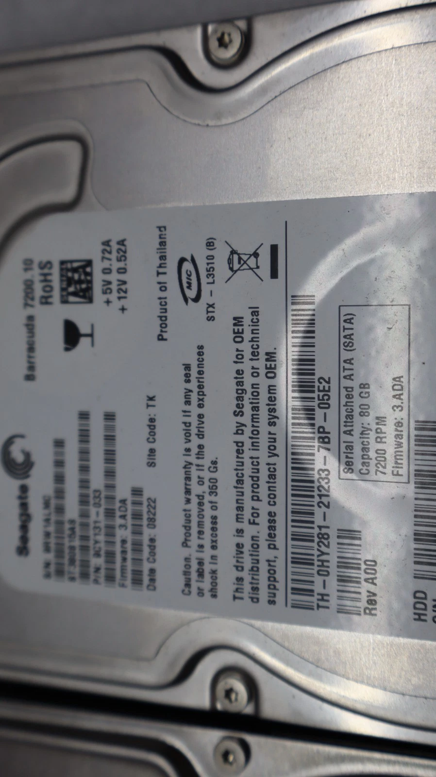 Used (Lot of 10) HDD Hard Drive Big Large Lot - 8 SATA and 2 MOLEX 500gb 160gb 80gb