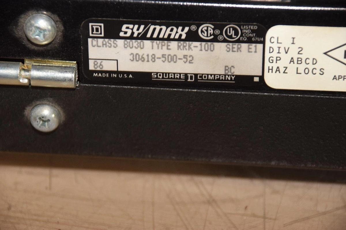 Used SQUARE D 8030 RRK-100 SER.E1 SY/MAX RACK ASSY 5-SLOT 30618-500-52