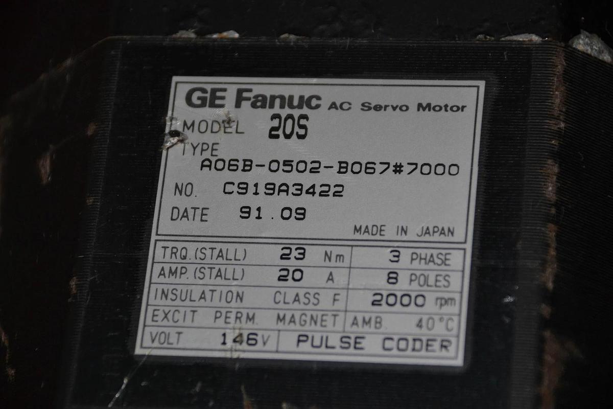 Used GE FANUC 20S A06B-0502-B067#7008  A06B-0502-B067 #7000 SERVO MOTOR