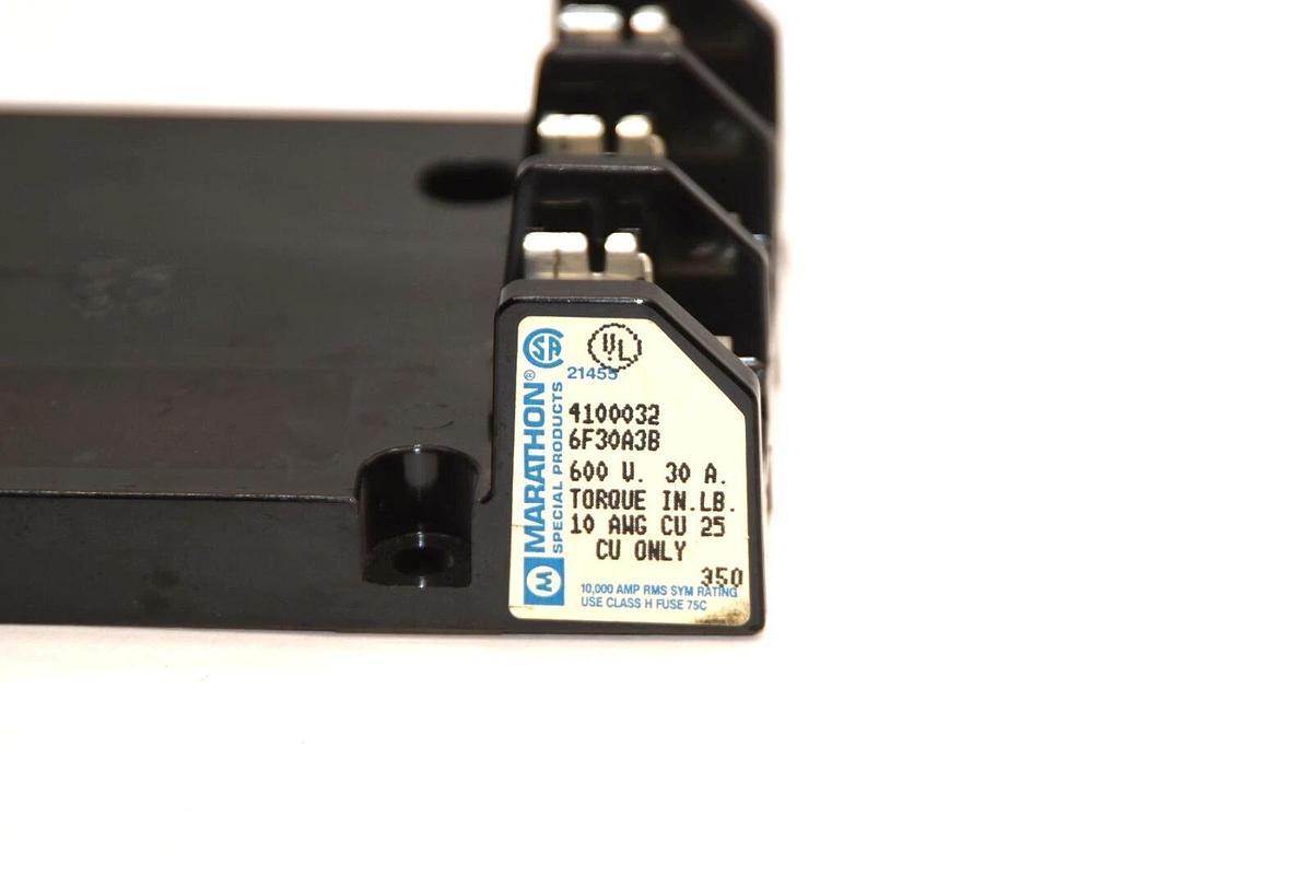 Marathon 6F30A3B 600V 30A 30 Amp Fuse Holder (New)