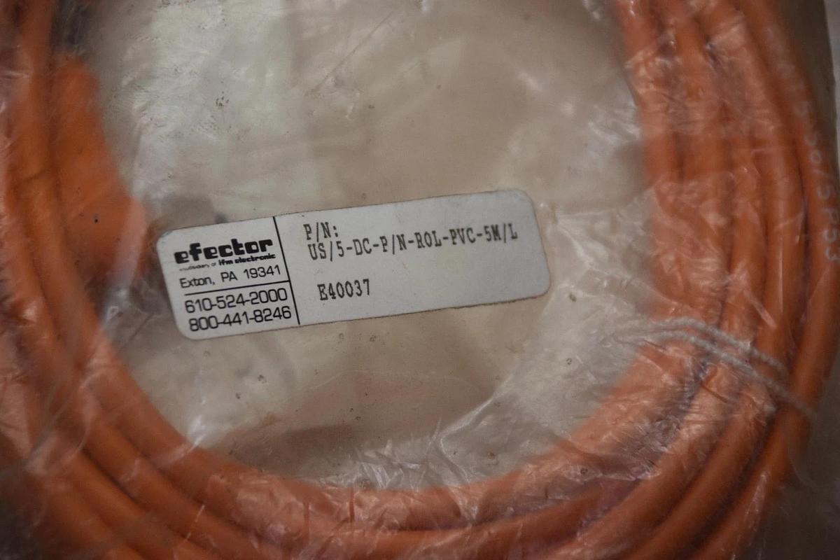 EFECTOR US/5-DC-P/N-ROL-PVC-5M/L E40037 5PIN DC CABLE CONNECTOR NEW