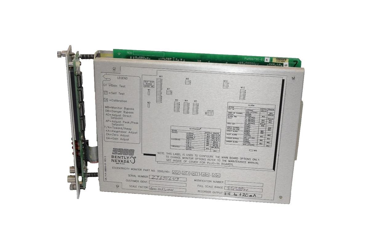 Used Bently Nevada 3300/40-02-01-01-00-00 Eccentricity Monitor Module