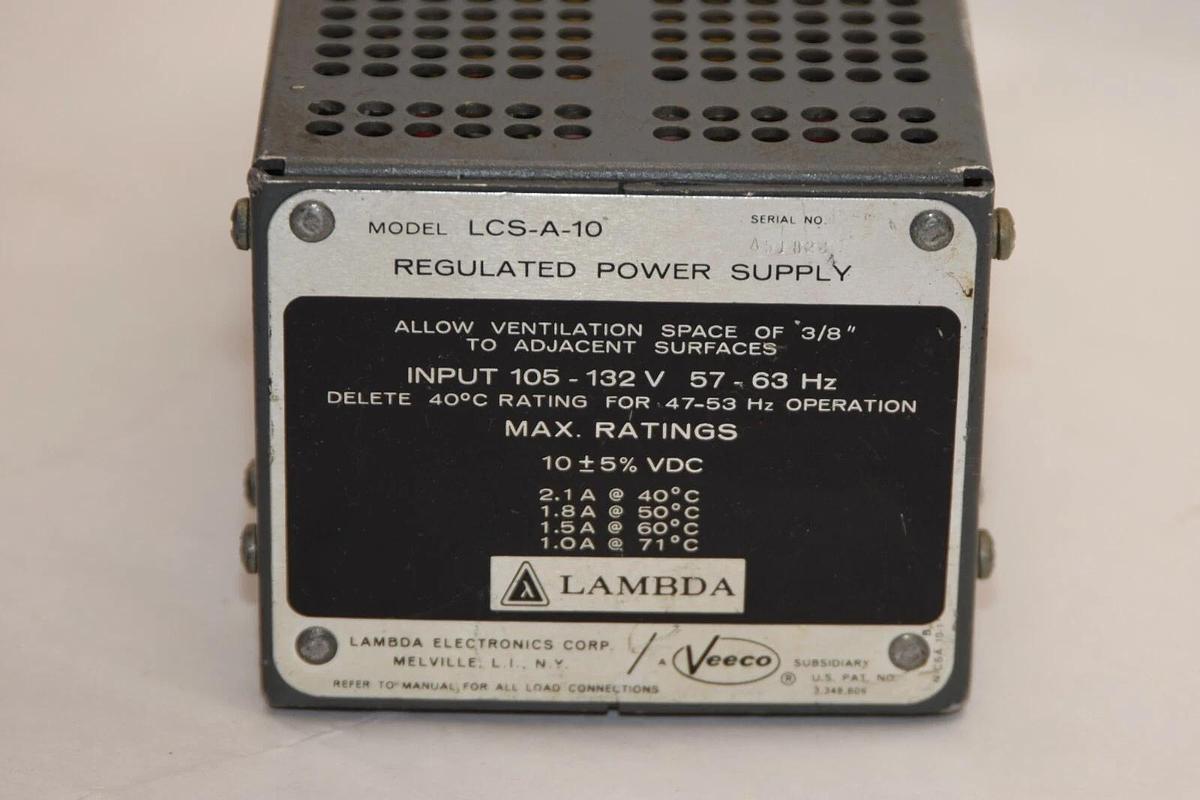 Used LAMBDA LCS-A-10 LCSA10 LMOV-2 6-20vdc 105-132V 57-63Hz Regulated Power Supply