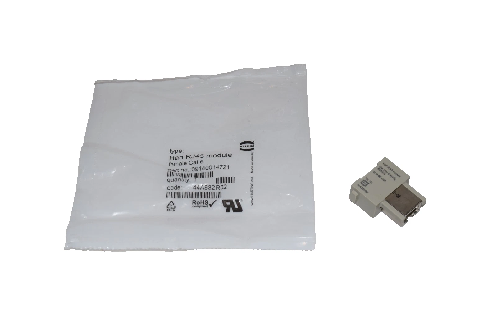 Harting Ethernet Module Connector RJ45 09140014721 Cat 6 Female Han RJ45 (New)