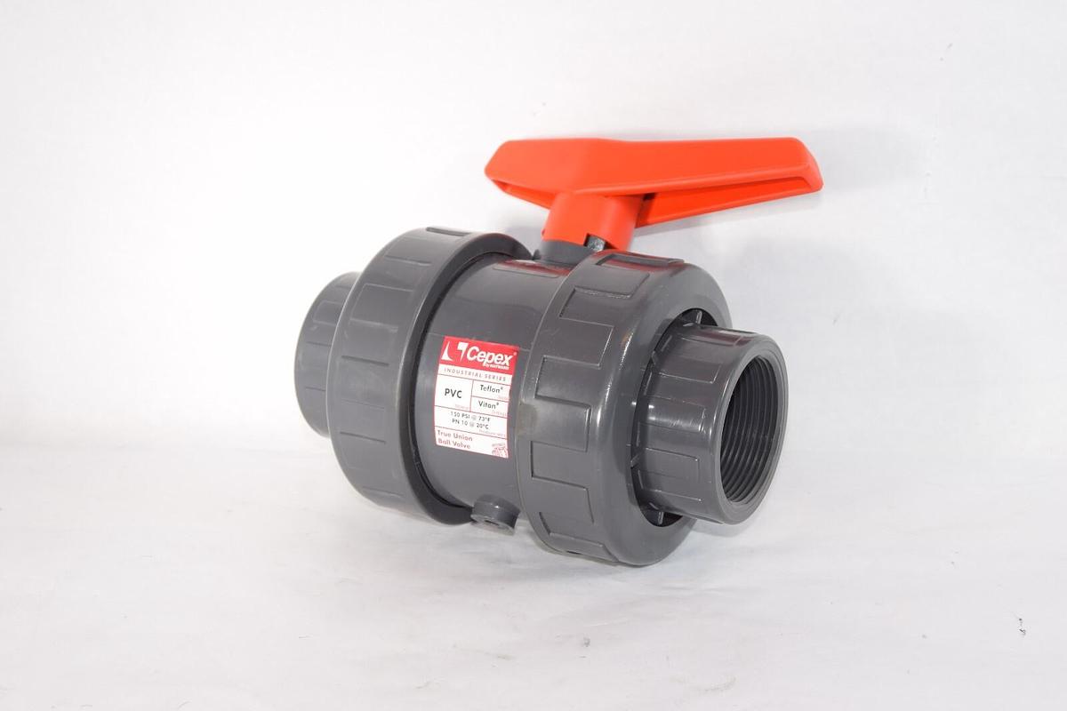 CEPEX HAYWARD  PVC Teflon 2-1/2" Threaded Socket True Union Ball Valve NEW