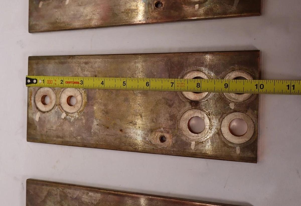 Used (Lot of 3) Copper Bus Bar 10" x 4" x 1/4" .25" thick  10x4x1/4 approx 9lb