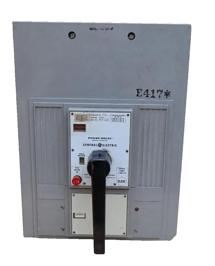 Used GE General Electric TPS253F 2500A Power Break Circuit Breaker 600v w/ 2500a Trip