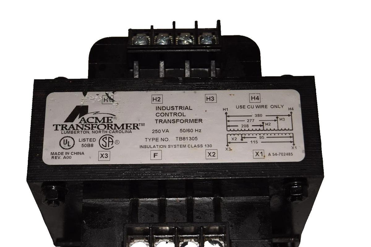 Used Acme Industrial Control Transformer TB-81305 250Va 50/60Hz *Chipped*