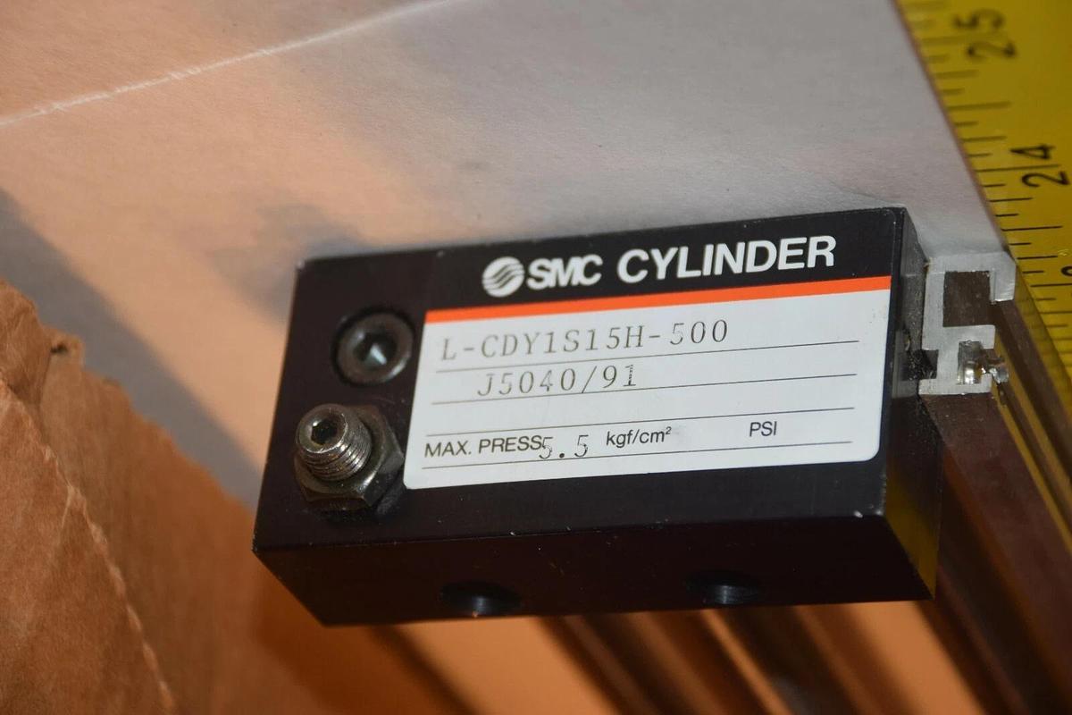 NEW SMC L-CDY1S15H-500 J5040/91 5.5kgf/cm2 RODLESS PNEUMATIC CYLINDER SLIDE
