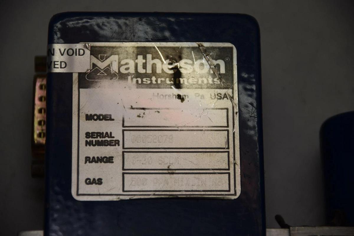 Used MATHESON GAS PRODUCTS 8202-0431 VALVE  0-30 SCCM 500ppm in N2