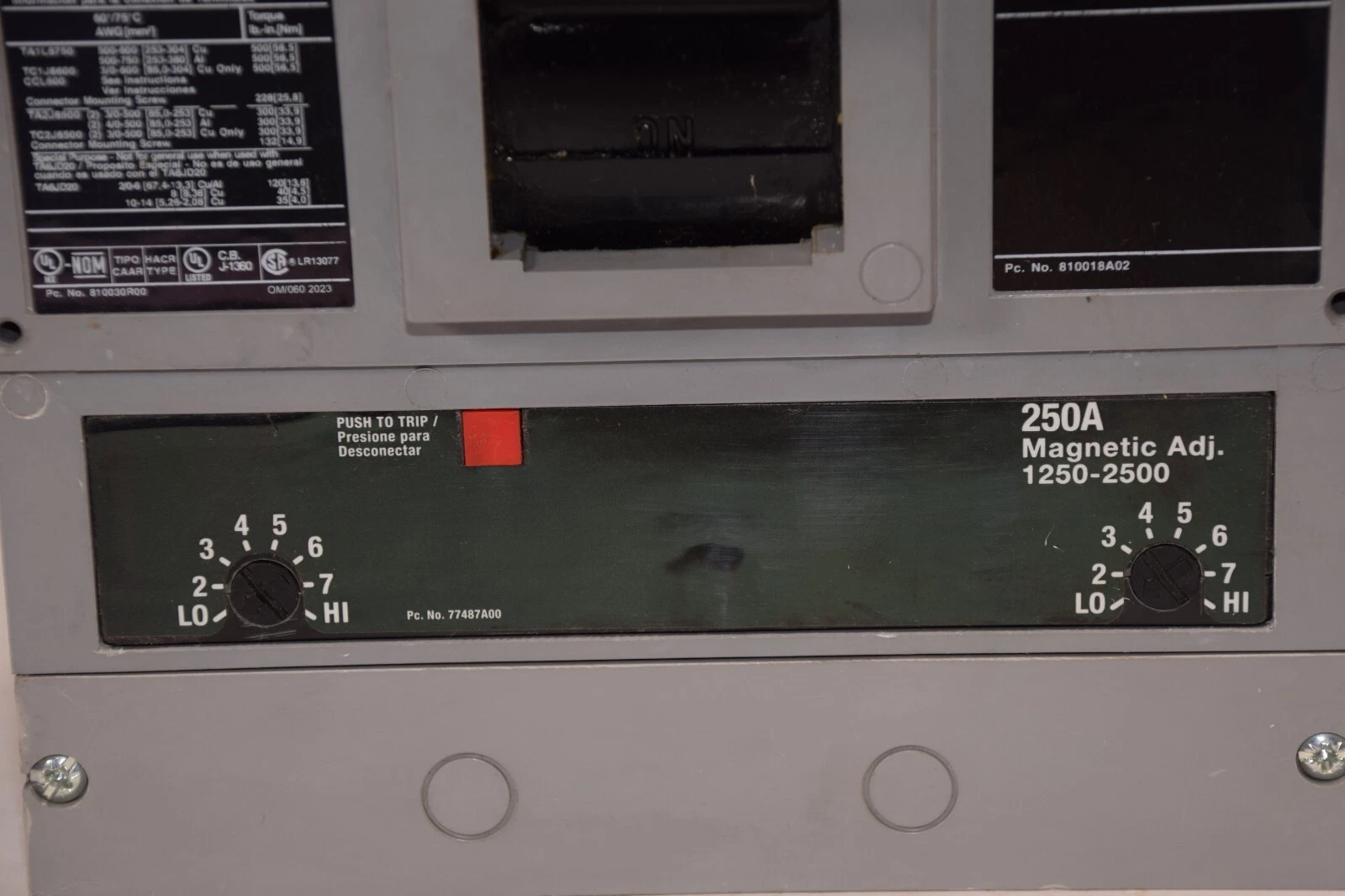 Used Siemens Sentron Circuit Breaker JXD62B250 250 Amp 250A 2p 600v JXD6-A 250a trip