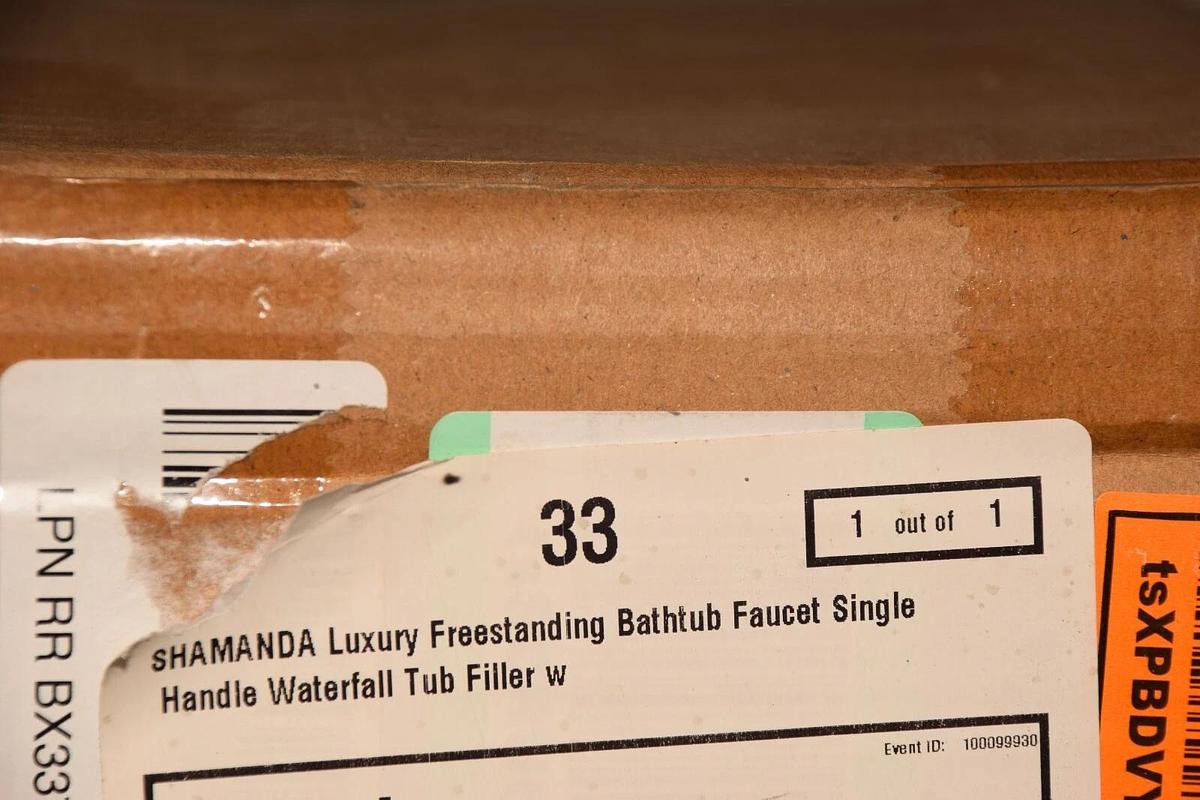 (NEW) SHAMANDA Luxury Freestanding Gold, Bathtub Faucet Single Handle Waterfall