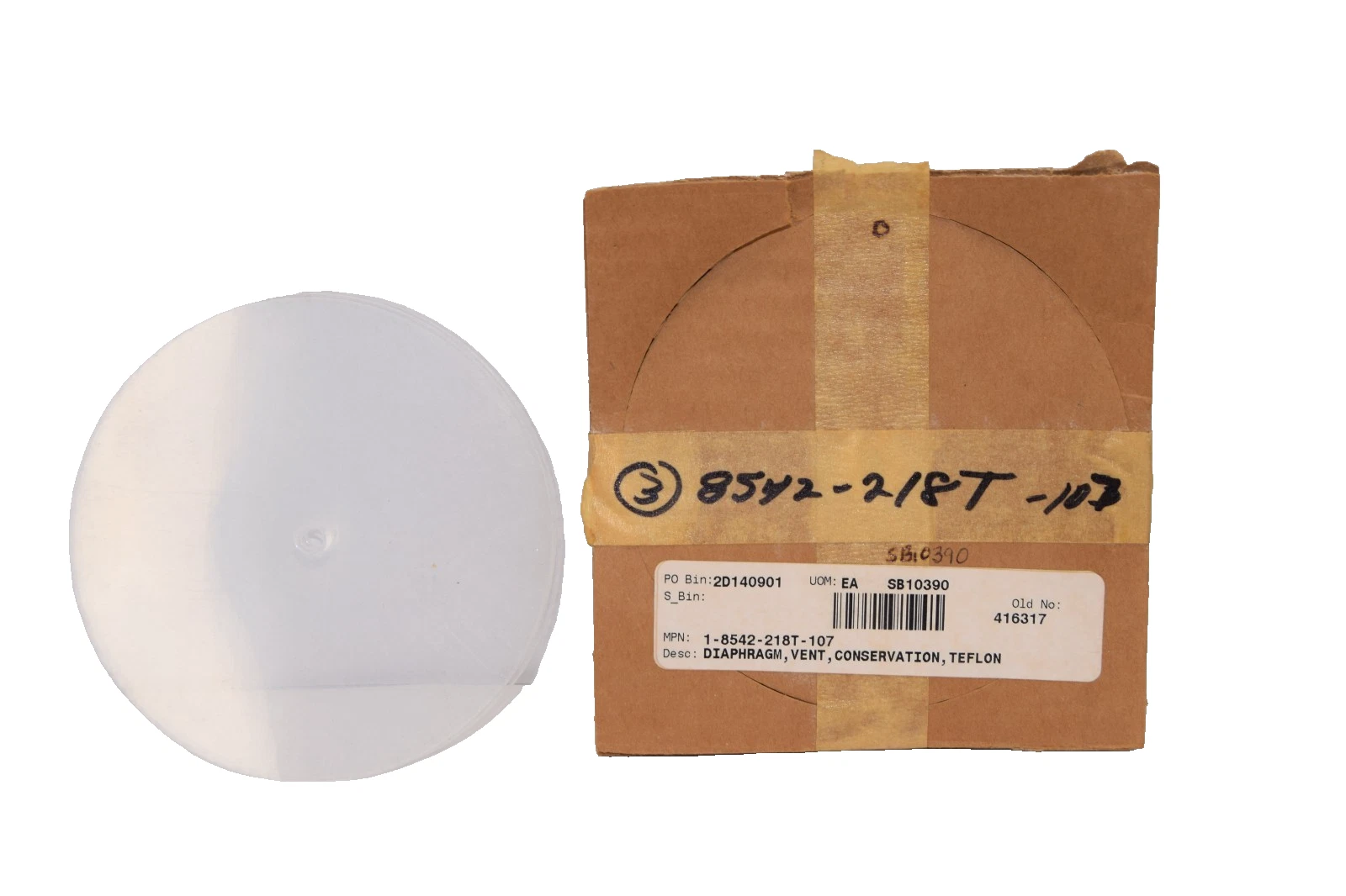 1-8542-218T-107 4.5" Diaphragm , vent , Conservation , Teflon (New - Lot of 3)