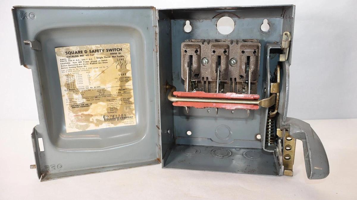 Used SQUARE D K-313304 K313304 30Amp 30 A 3ph 600Vac 250Vdc Safety Switch