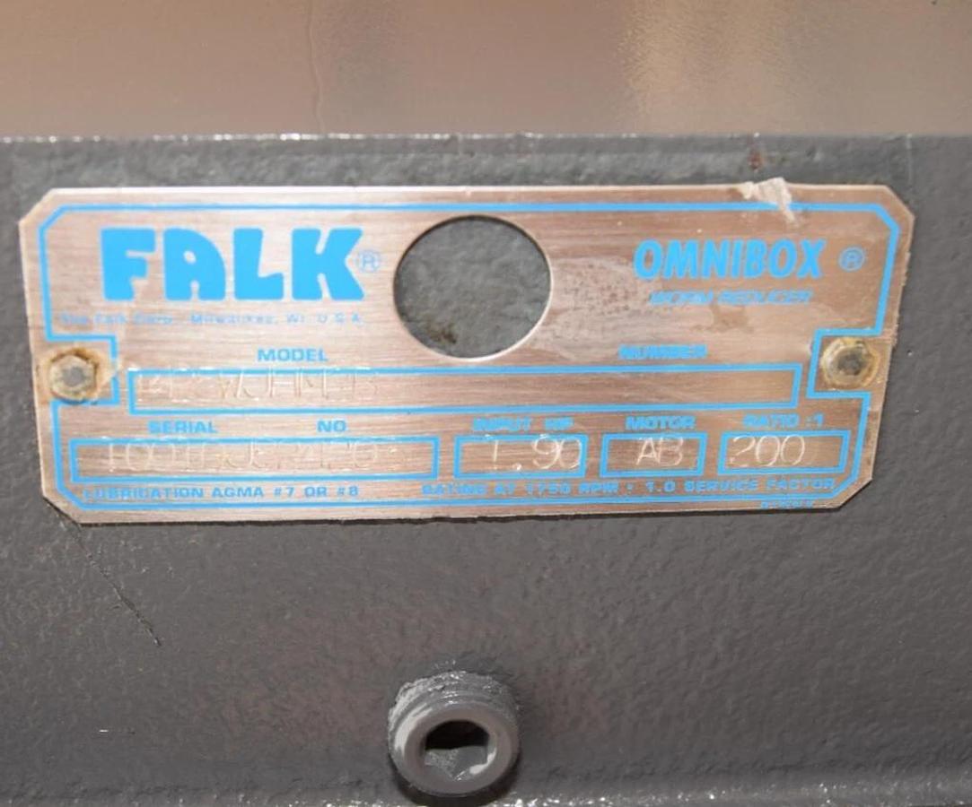 FALK Omnibox Worm Speed Reducer 1425WJHM2B 200:1  1.9hp 1750rpm (NOS)