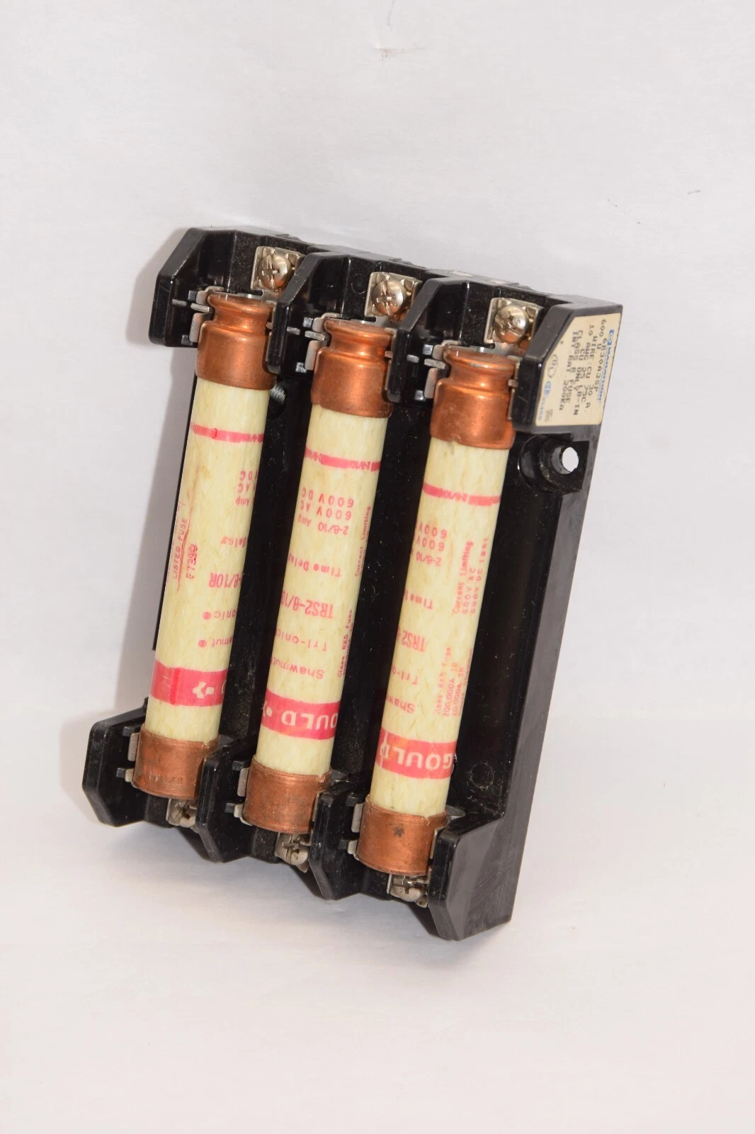 Used MARATHON 6R30A3SP 30Amp 600V Fuse Holder With Gould TRS2-8/10R Tri-Onic Fuse