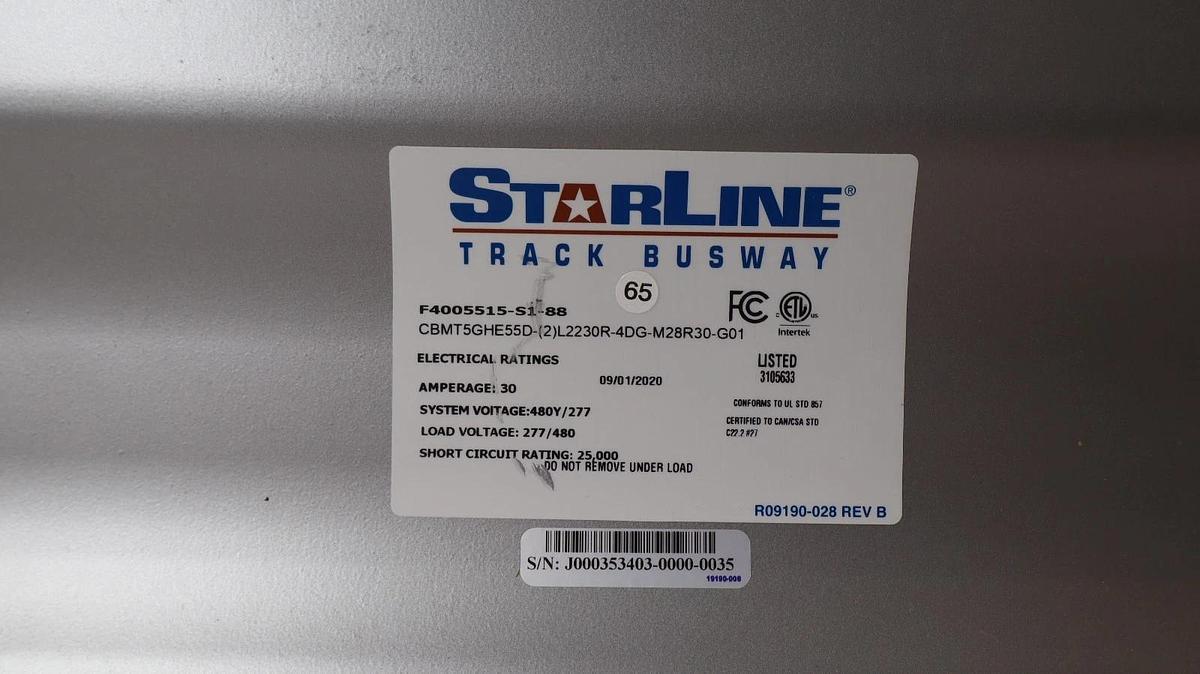 StarLine Track Busway CBMT5GHE55D-(2)L2230R-4DG-M28R30-G01 Tap Box (New)