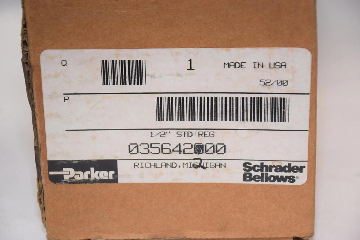 PARKER 35642000 5-125psig 1/2" Prep-Air Regulator USA w/ 160psi Gauge NIB