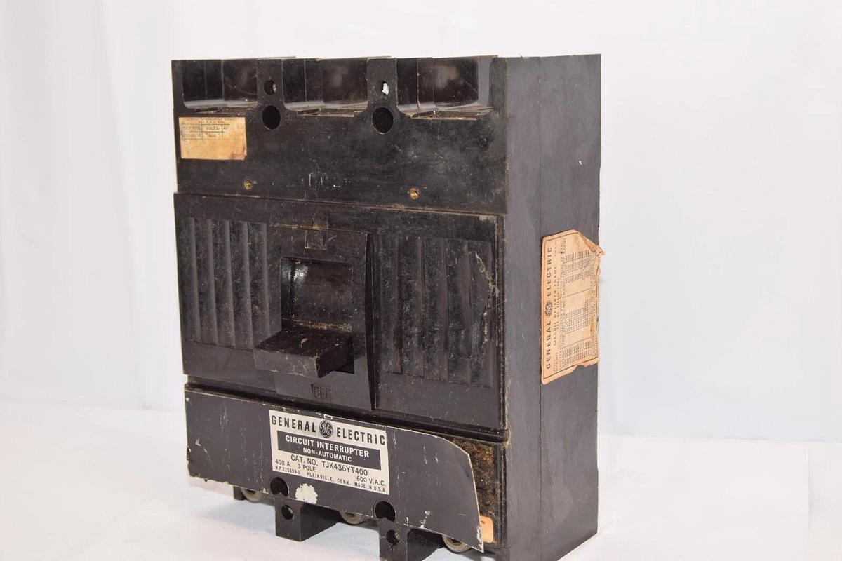 Used GE GENERAL ELECTRIC TJK436YT400 400A 400 Amp 3P 600Vac Circuit Breaker *Crack*