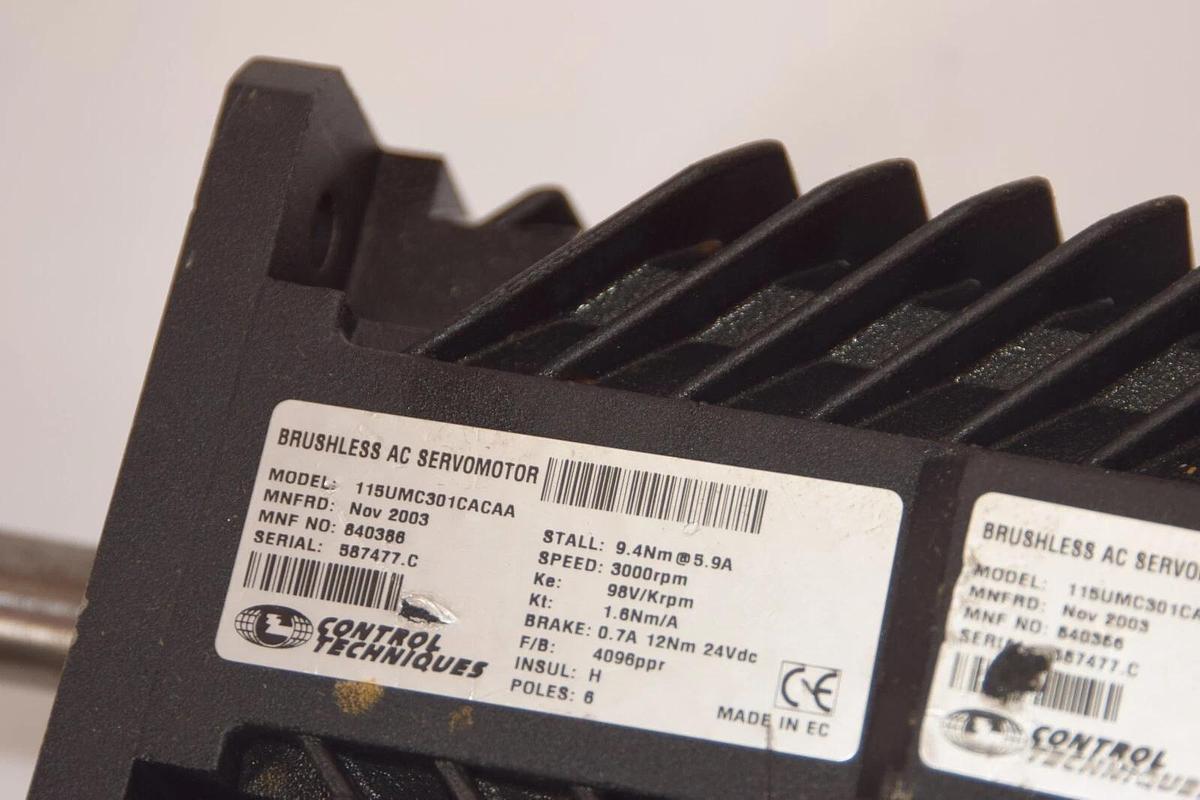 Used (Lot of 2) Control Techniques Brushless AC Servo Motor 115UMC301CACAA **AS-IS**