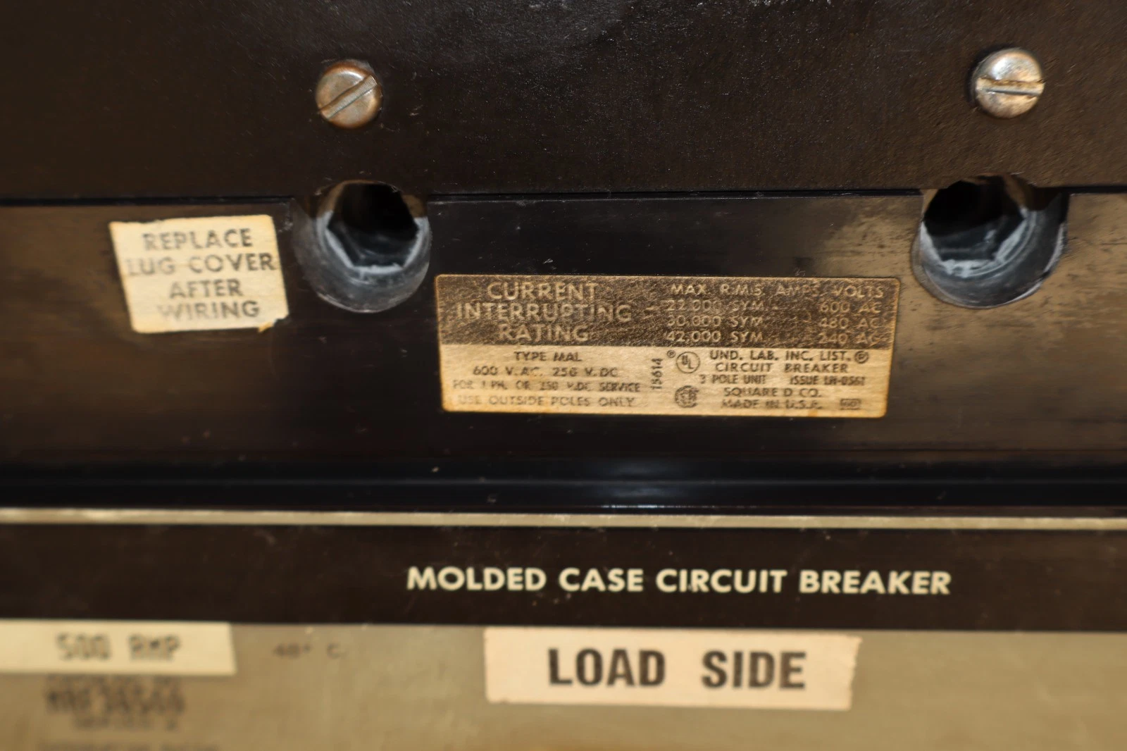 Square D Ciruit Breaker 400A MHL3640025DC1679 MHL360025DC1679 3p 3ph 600v REFURB