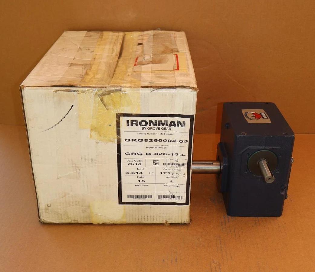 IRONMAN GROVE GEAR Box Speed Reducer GRG-B-826-15-L GRG8260004.00 15:1 (NEW)